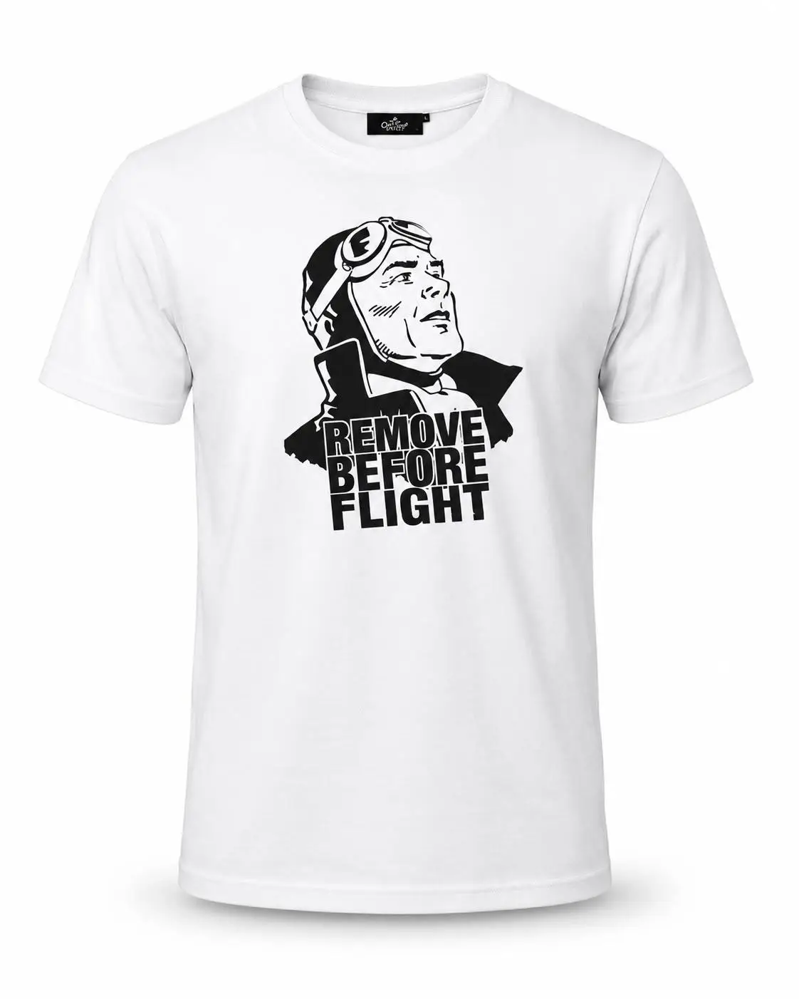 Beyaz T-shirt "Remove Before Flight 2"