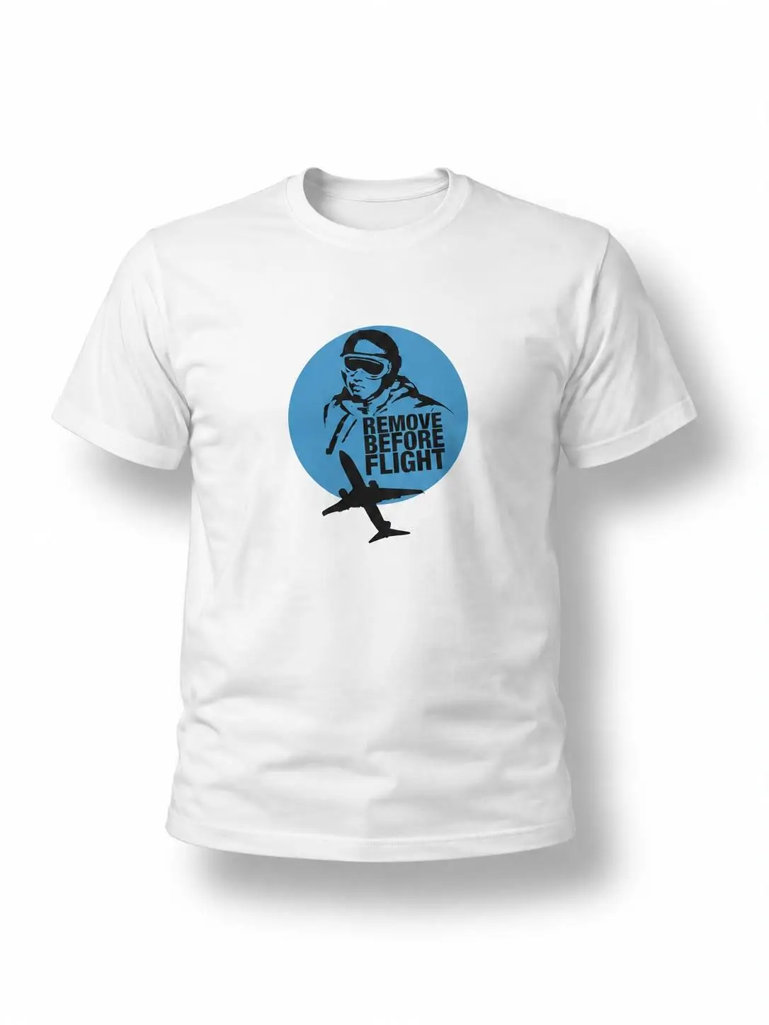 Beyaz T-shirt "Remove Before Flight"