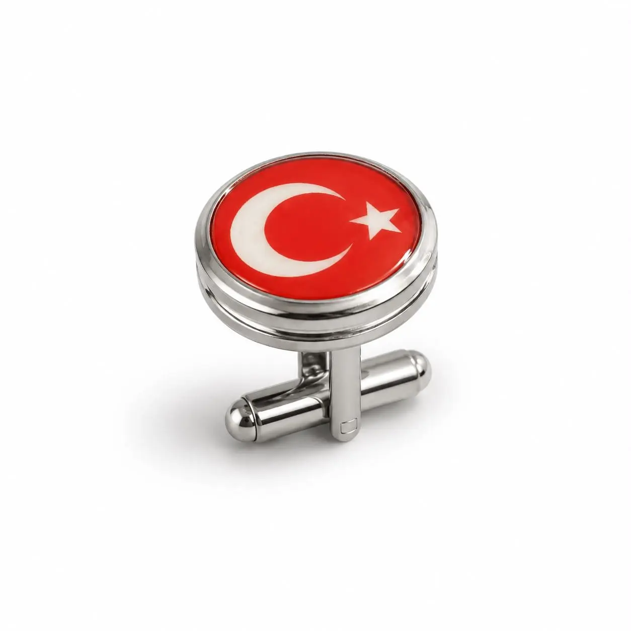 Kol Düğmesi "Türk Bayraklı" Silver