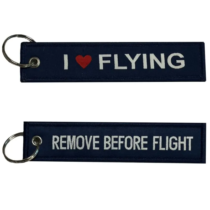 Kumaş Anahtarlık Lacivert "I Love Flying"