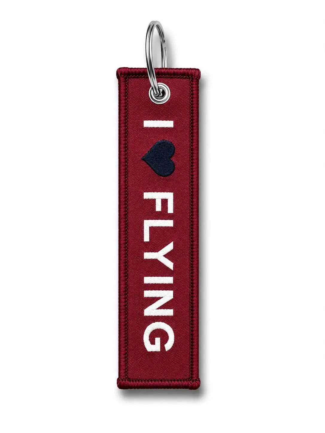 Kumaş Anahtarlık "I Love Flying" Bordo