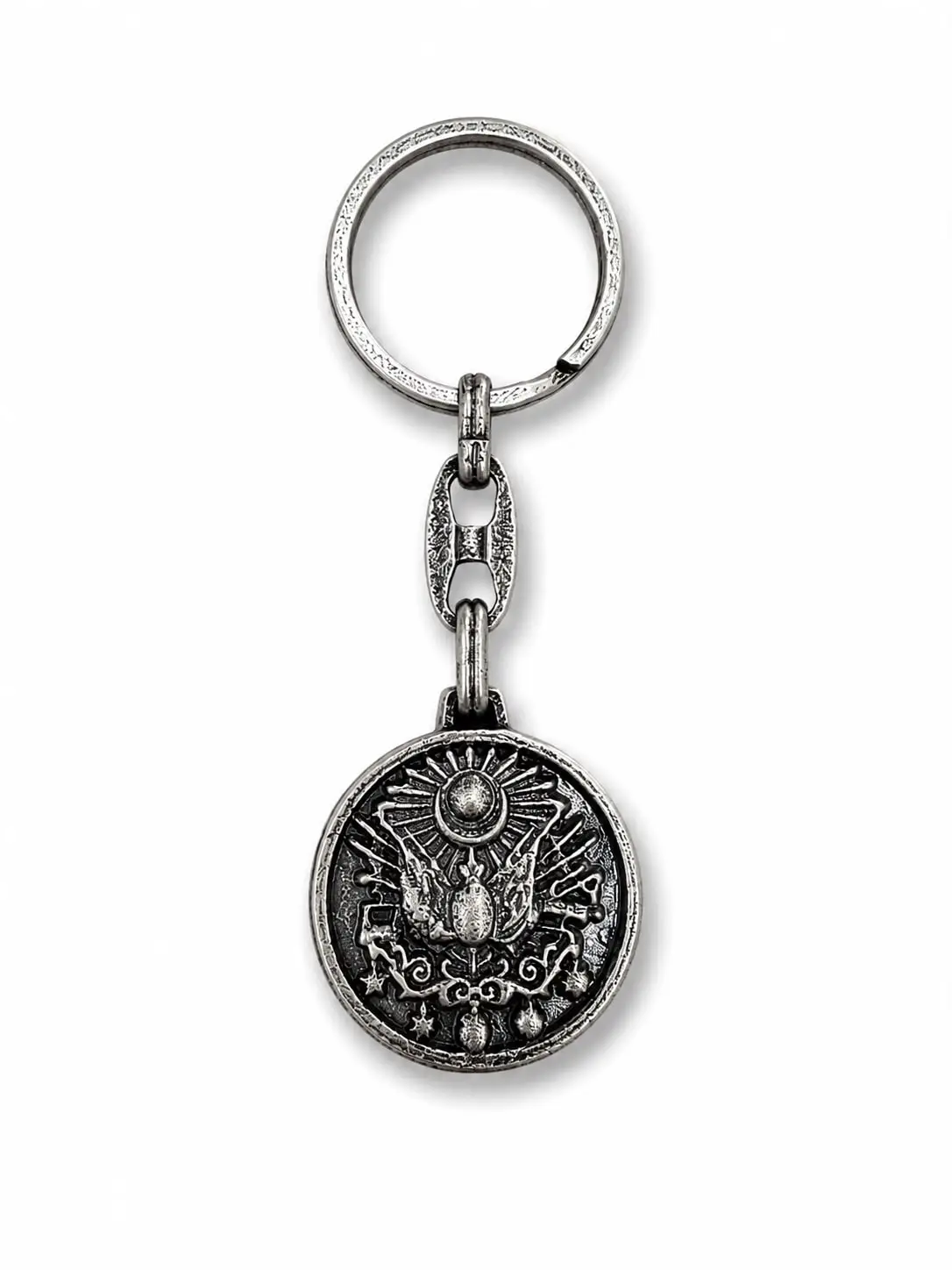 Metal Anahtarlık Tuğra Gümüş