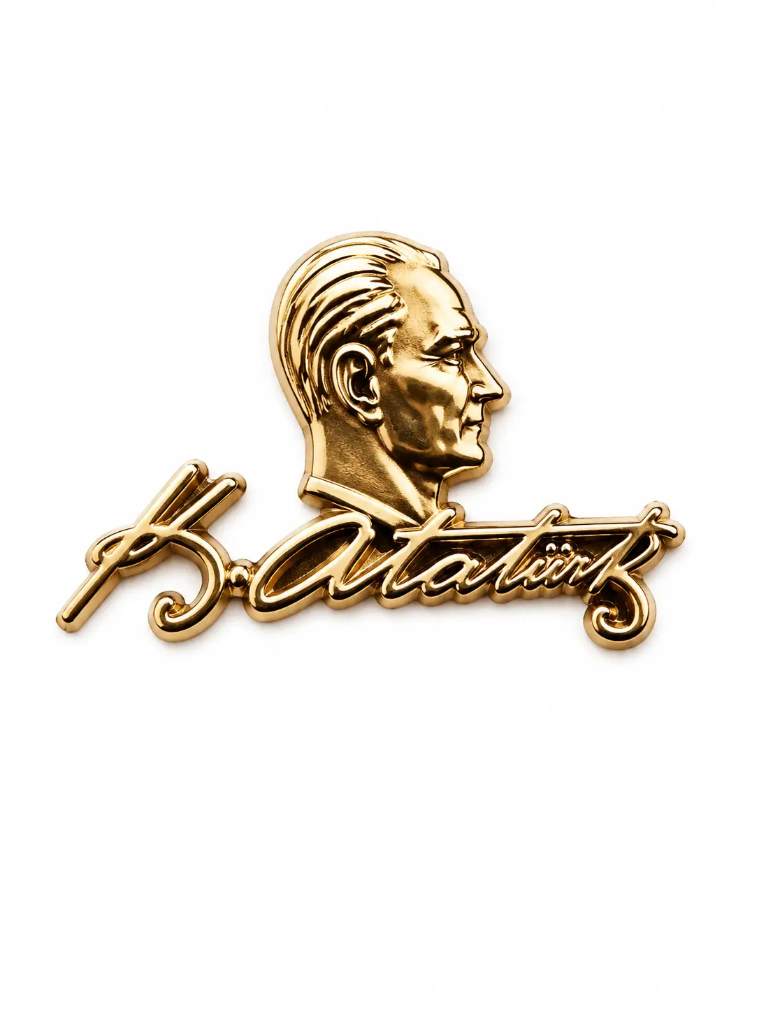 Rozet Atatürk İmza Büst - Sarı