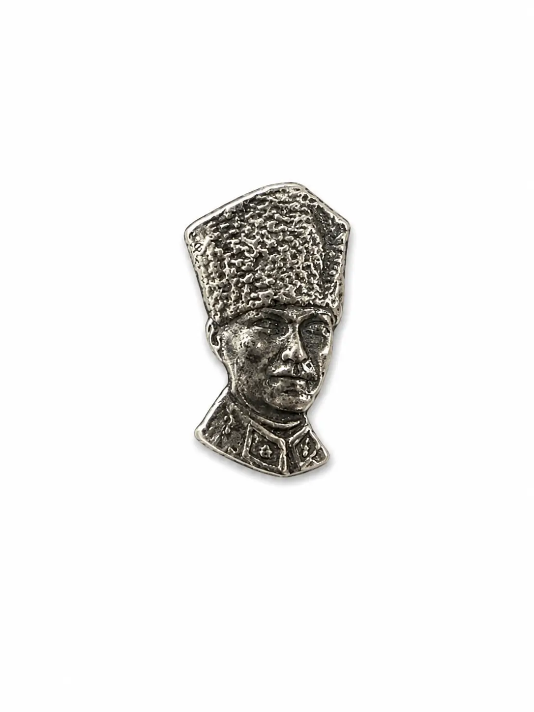 Rozet Atatürk Kalpaklı - Gümüş Siyah
