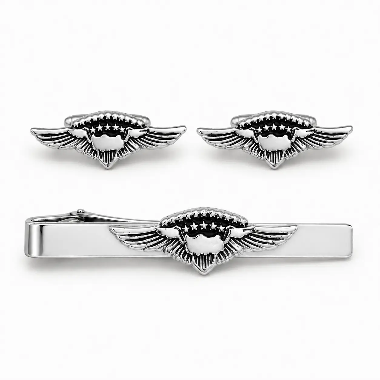 Set "Ayjet Silver Kol D + Kravat IGN" Siyah Kutu