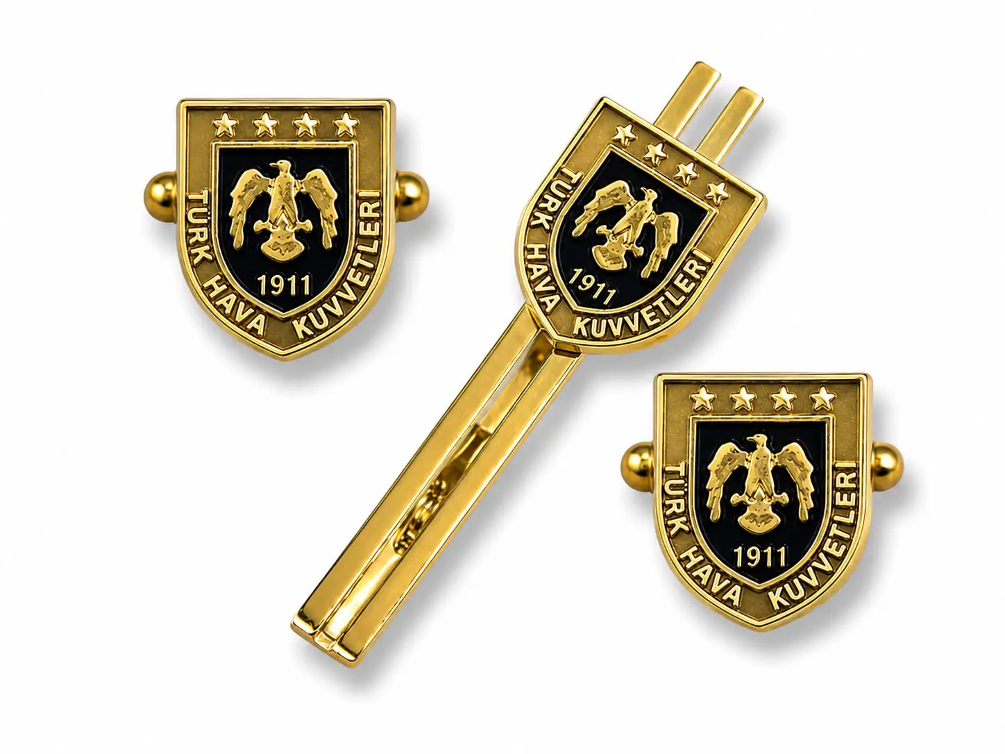 Set "HV K K Gold Kol D + Kravat IGN" Siyah Kutu