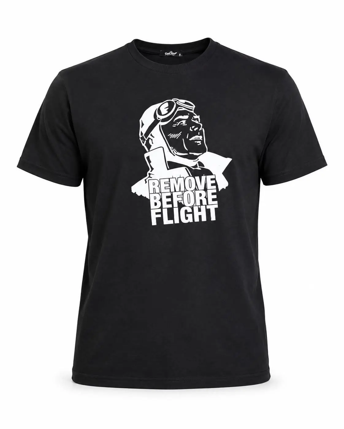 Siyah T-shirt "Remove Before Flight 2"