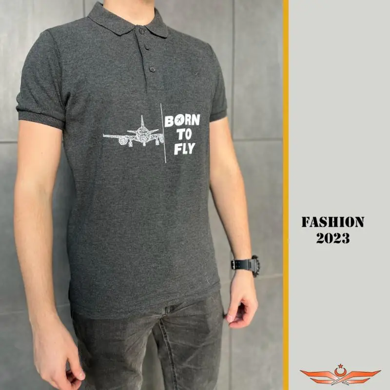 T-Shirt BORN TO FLY Antrasit