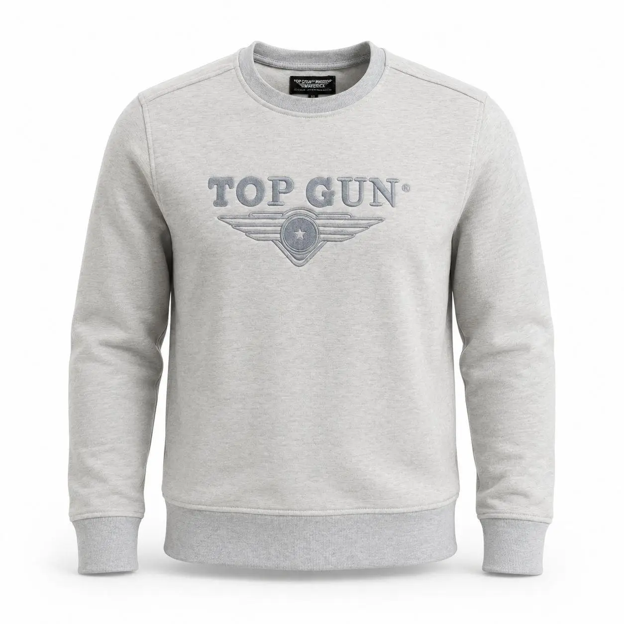 "Top Gun" Nakışlı Sweat Gri