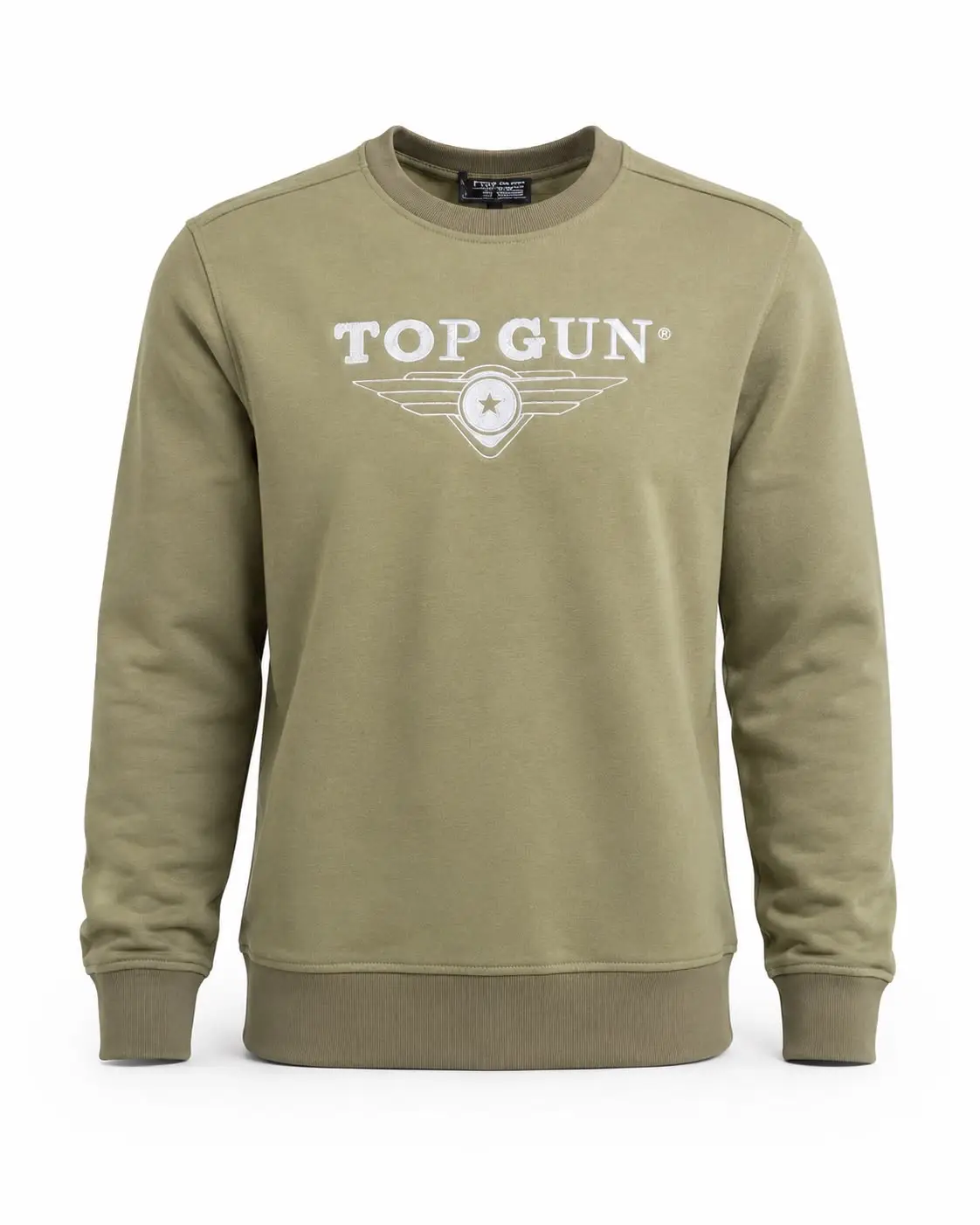 "Top Gun" Nakışlı Sweat Haki
